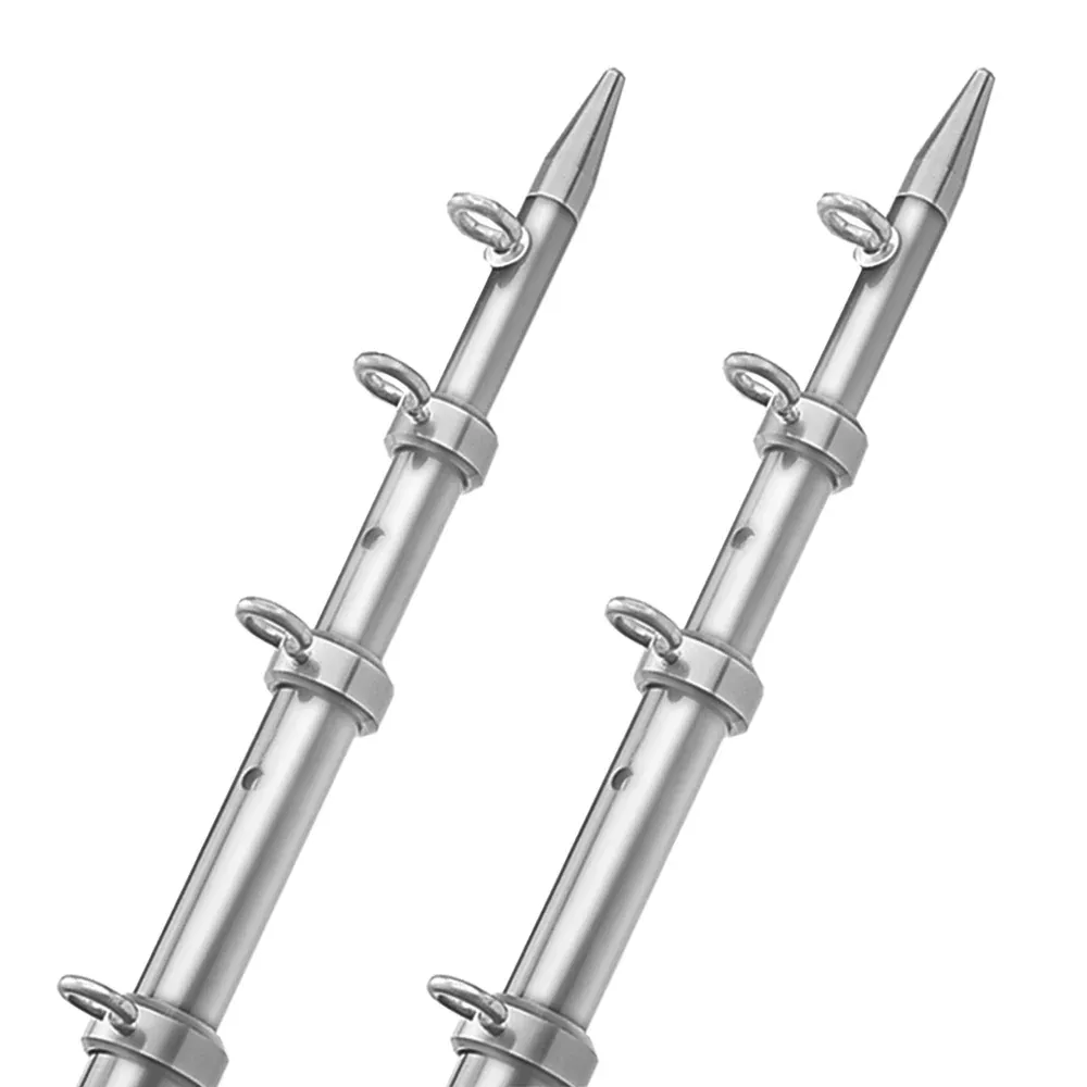 TACO 18' Telescopic Outrigger Poles HD 1-½" - Silver/Silver | OT-0552VEL186