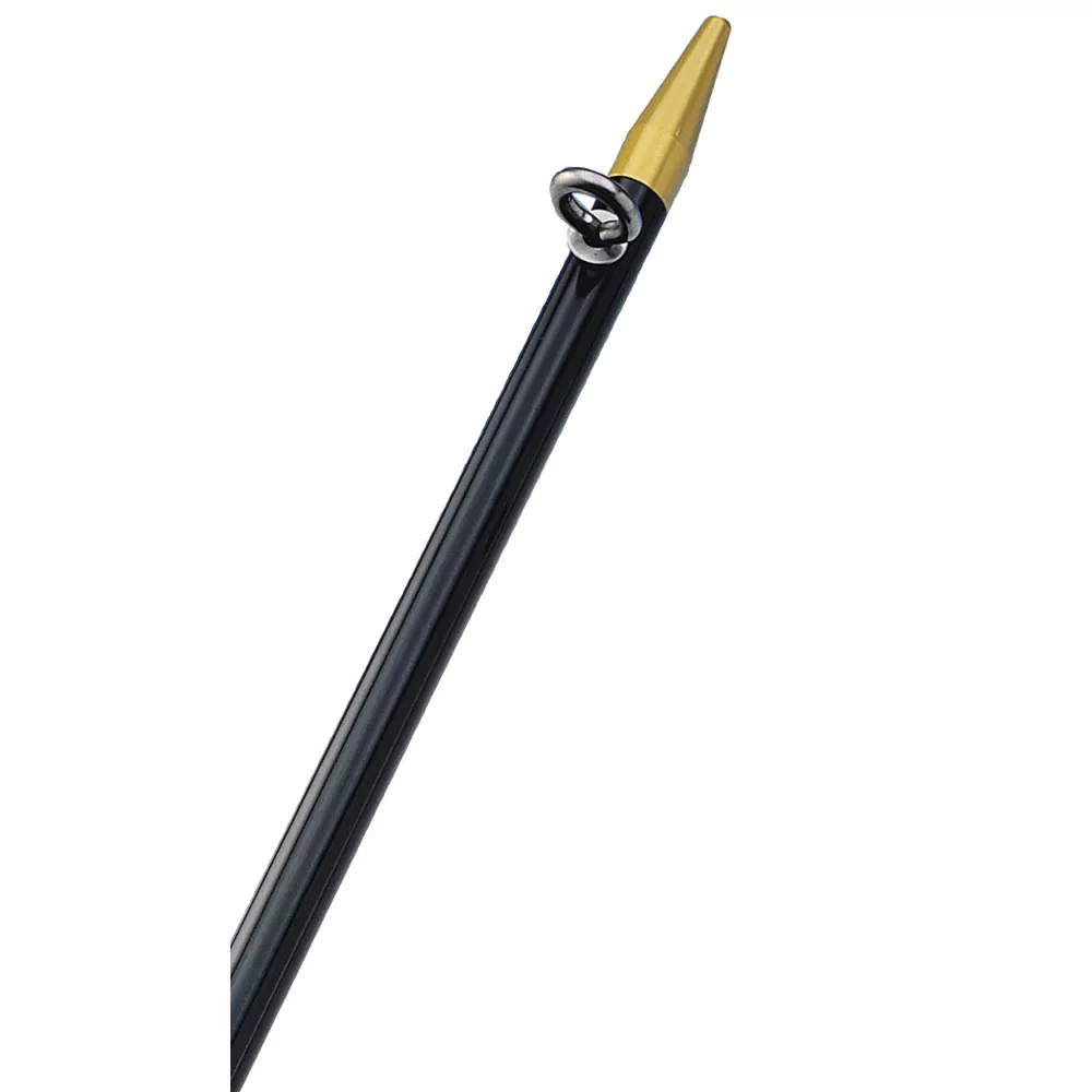 TACO 8' Center Rigger Pole - Black w/Gold Rings & Tips - 1-⅛" Butt End Diameter | OC-0421BKA8