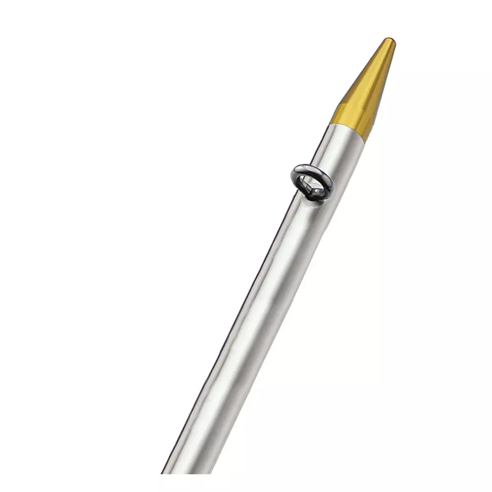 TACO 8' Center Rigger Pole - Silver w/Gold Rings & Tips - 1-⅛" Butt End Diameter | OC-0421VEL8