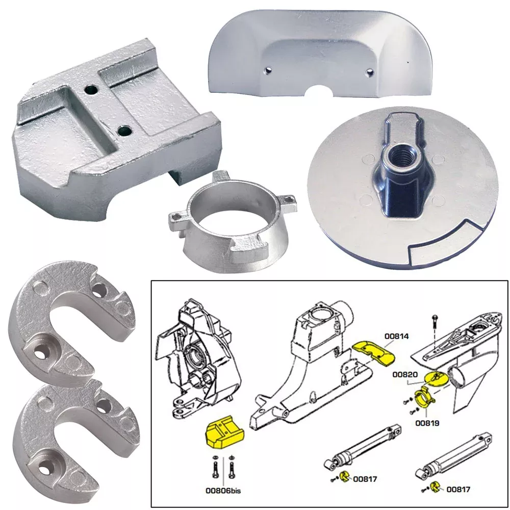 Tecnoseal Anode Kit w /Hardware - Mercury Alpha 1 Gen 2 - Aluminum [20801AL]