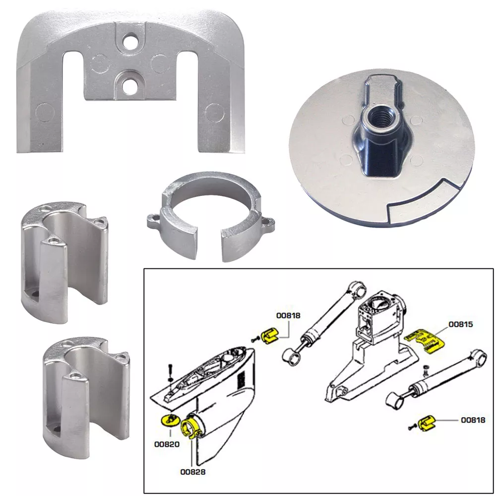 Tecnoseal Anode Kit w/Hardware – Mercury Bravo 1 – Aluminum