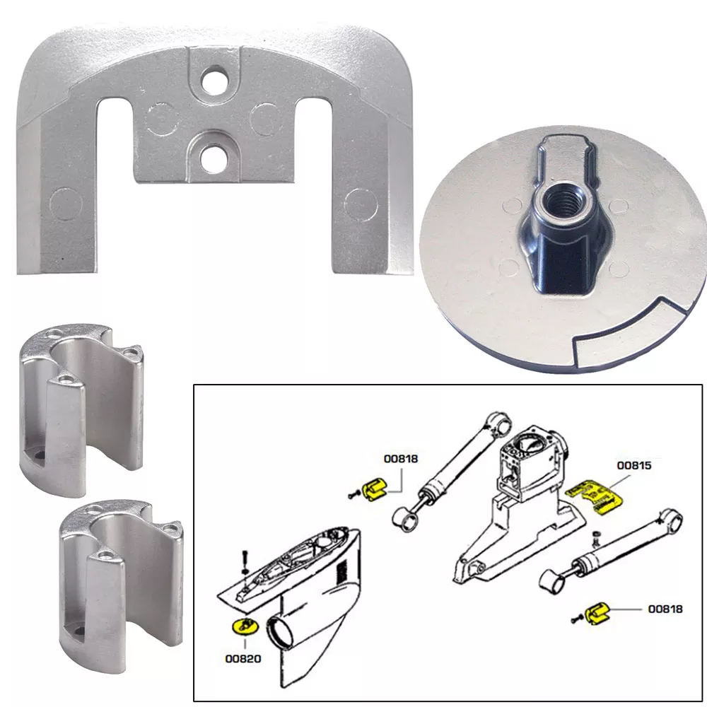 Tecnoseal Anode Kit w/Hardware – Mercury Bravo 2-3 – Zinc