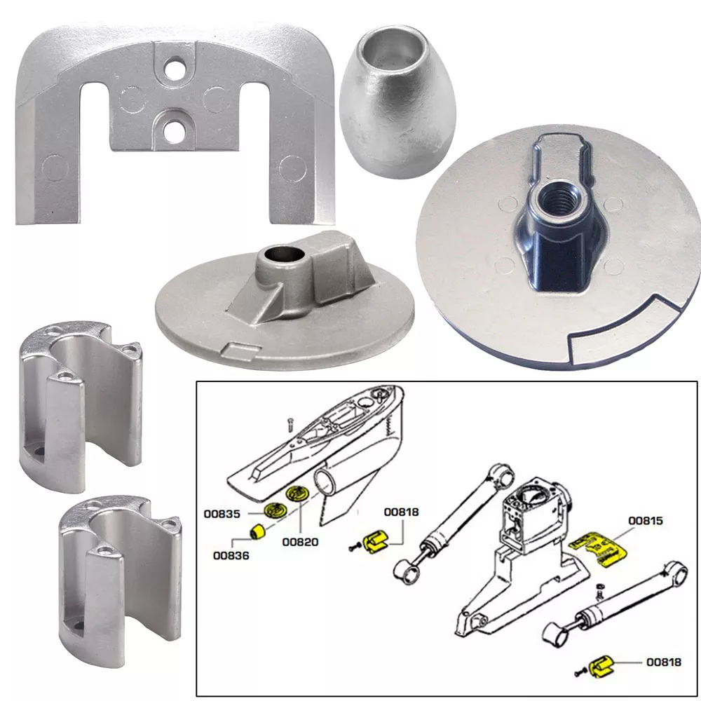 Tecnoseal Anode Kit w/Hardware – Mercury Bravo 3 2004-Present – Magnesium