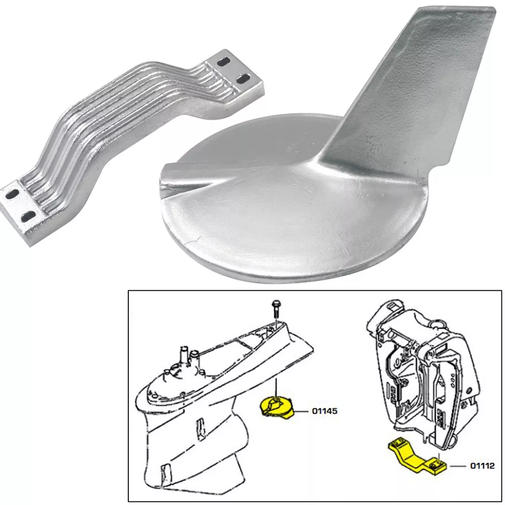 Tecnoseal Anode Kit w/Hardware – Yamaha 200-300HP Hi-Performance – Zinc