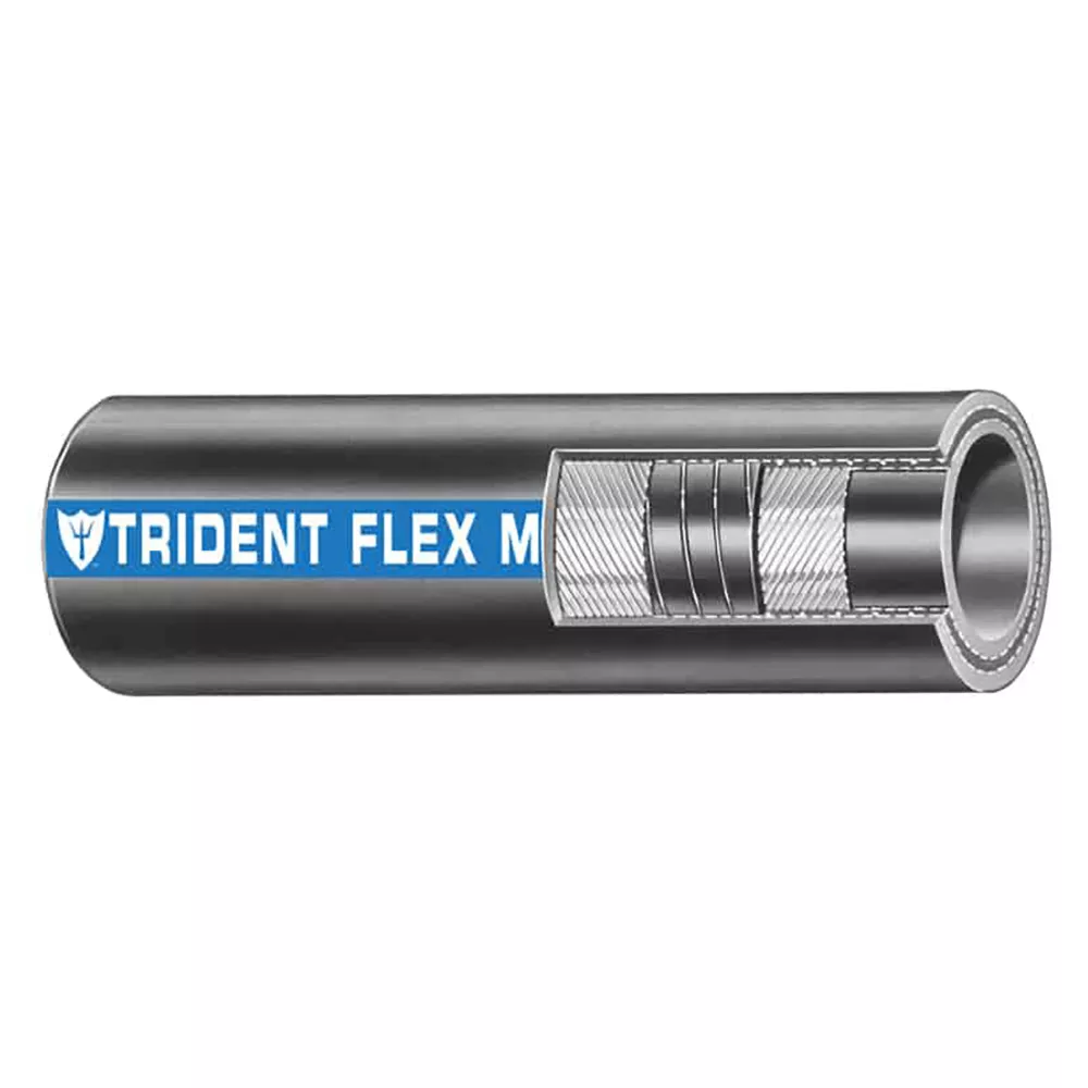 Trident Marine 3/4″ x 50′ Coil Flex Marine Wet Exhaust & Water Hose – Black