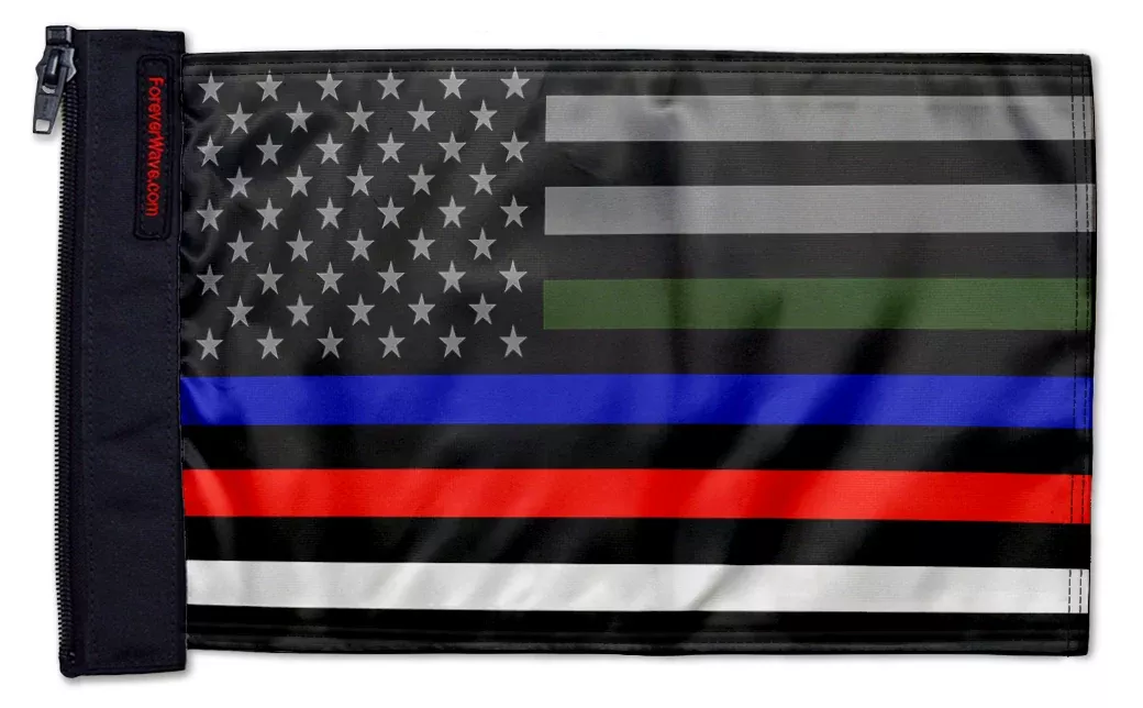 USA Subdued Honor The 4 12"x18" Forever Wave Flag for Jeep Wrangler YJ 1986-1995