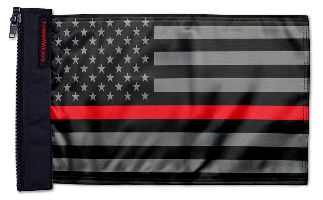USA Subdued Thin Red Line 12"x18" Forever Wave Flag for Jeep Wrangler TJ 1996-2006