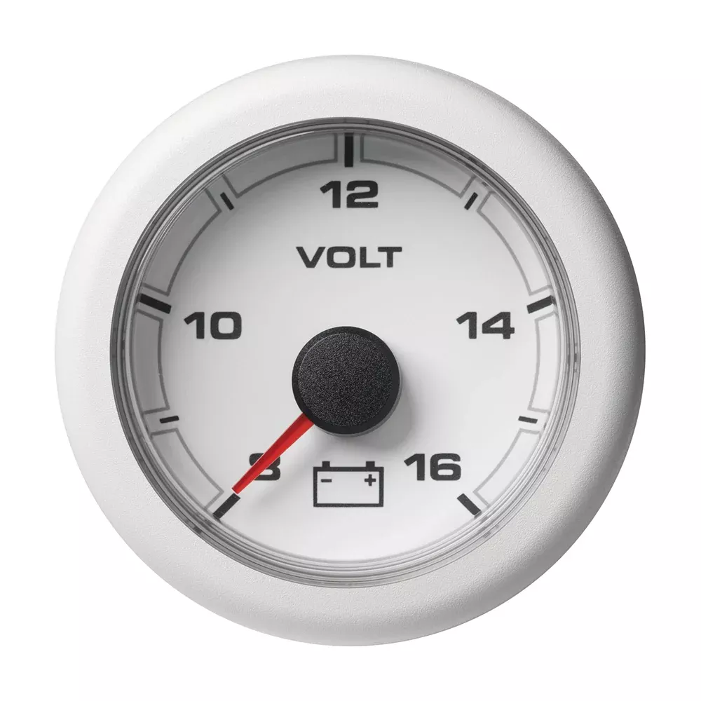 Veratron 52MM (2-1/16") OceanLink Battery Voltage Gauge - 8 to 16V - White DialBezel [A2C1066110001]