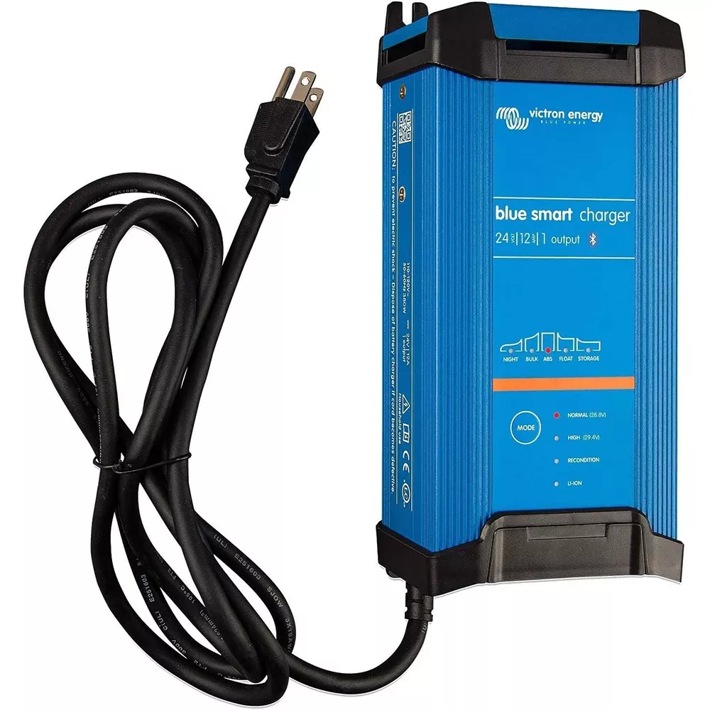 Victron Blue Smart IP22 24VDC 12A 1 Bank 120V Charger – Dry Mount