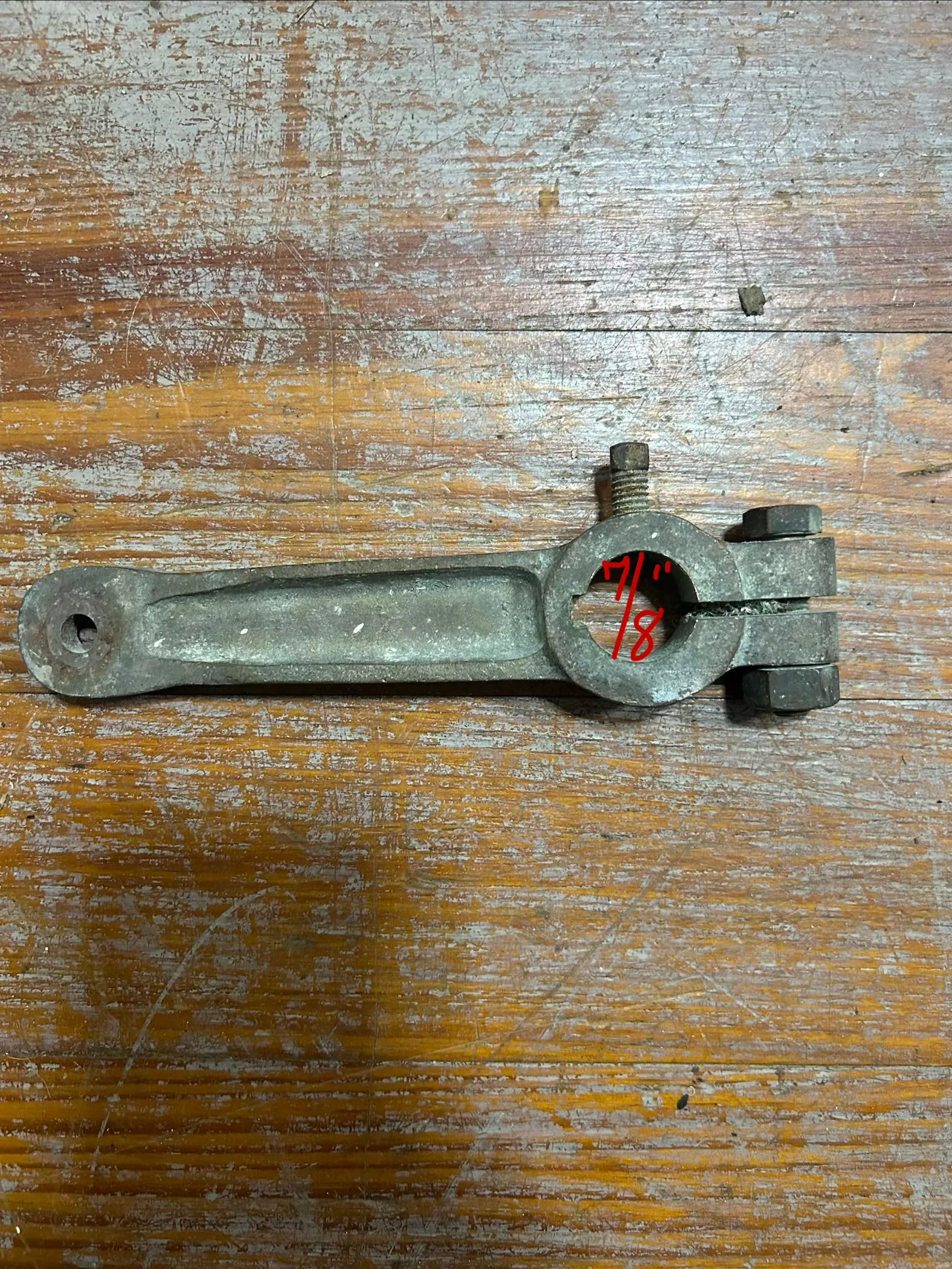 Vintage Bronze Rudder Tiller Arm Steering Clamp 7/8” Bore 6-3/4”