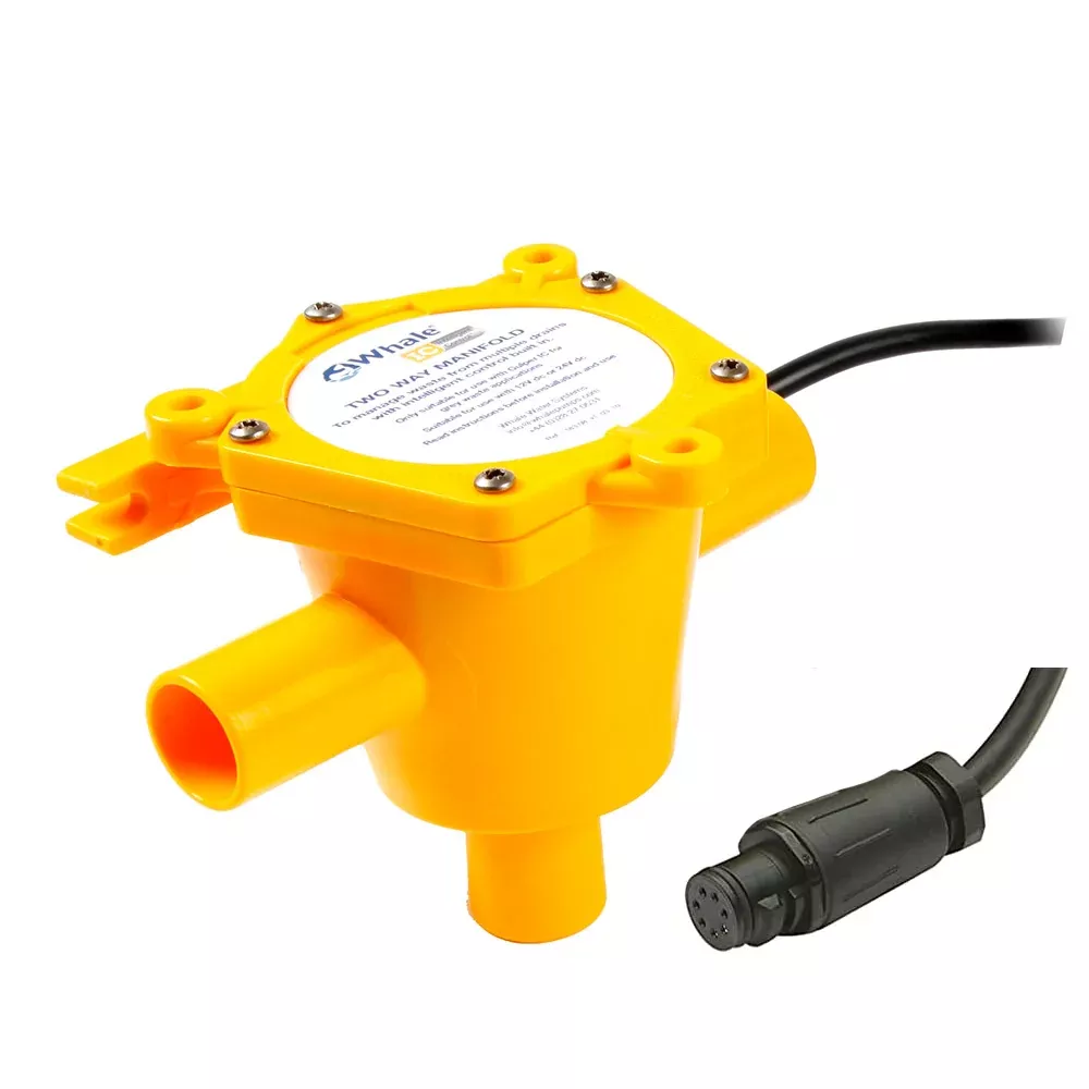 Whale 2-Way Waste Manifold – 12′ Cable – 3/4″ Ports