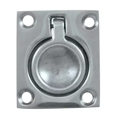 Whitecap Flush Pull Ring - CP/Brass - 1-1/2" x 1-3/4" | S-3360C