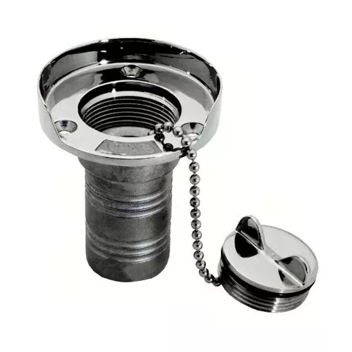 Whitecap Gas Hose Deck Fill w/Splash Guard - 1-1/2" Chain | 6001