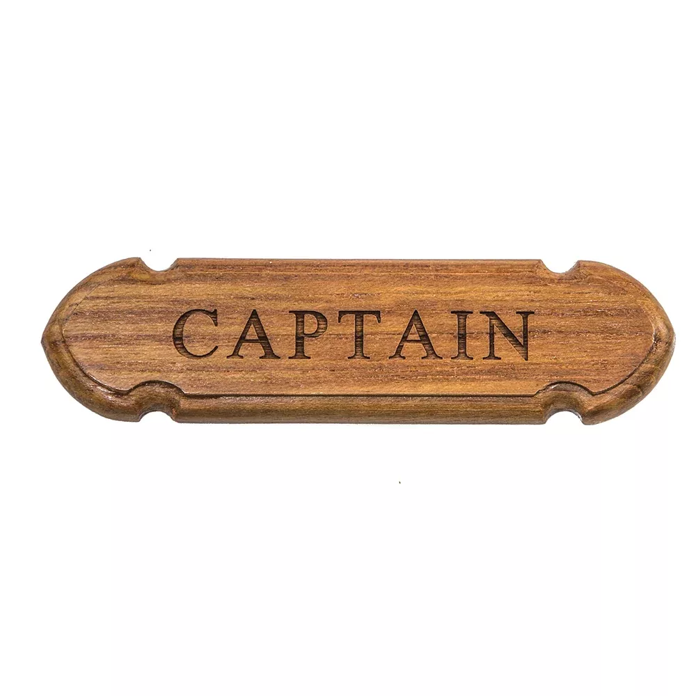 Whitecap Teak "CAPTAIN" Name Plate | 62670