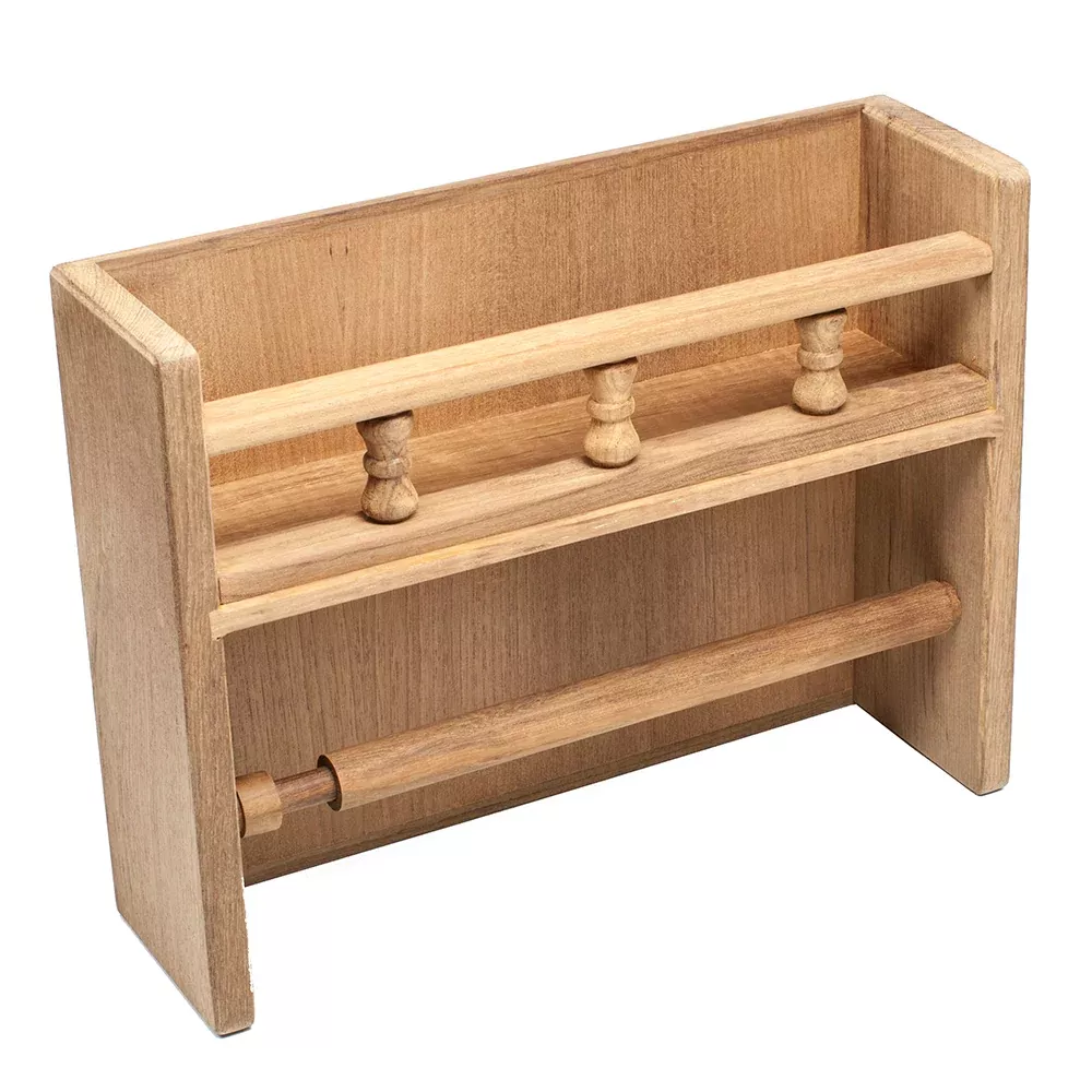 Whitecap Teak Paper Towel Holder w/Spice Rack | 62446