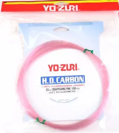 Yo-Zuri HD Carbon Fluorocarbon Leader 25lb 100yd Pink